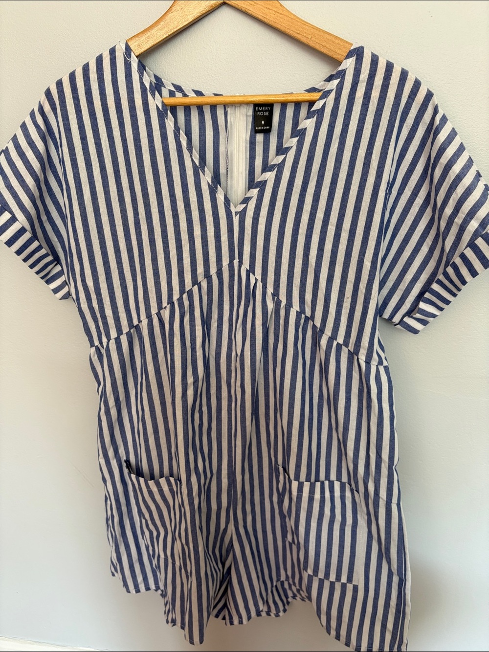 Blue & White Striped Women’s Romper